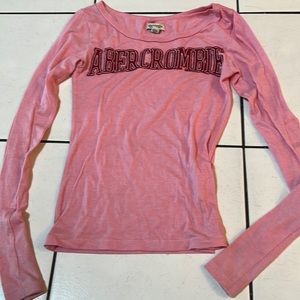 Abercrombie Junior Long Sleeve Tee in Rose - Large